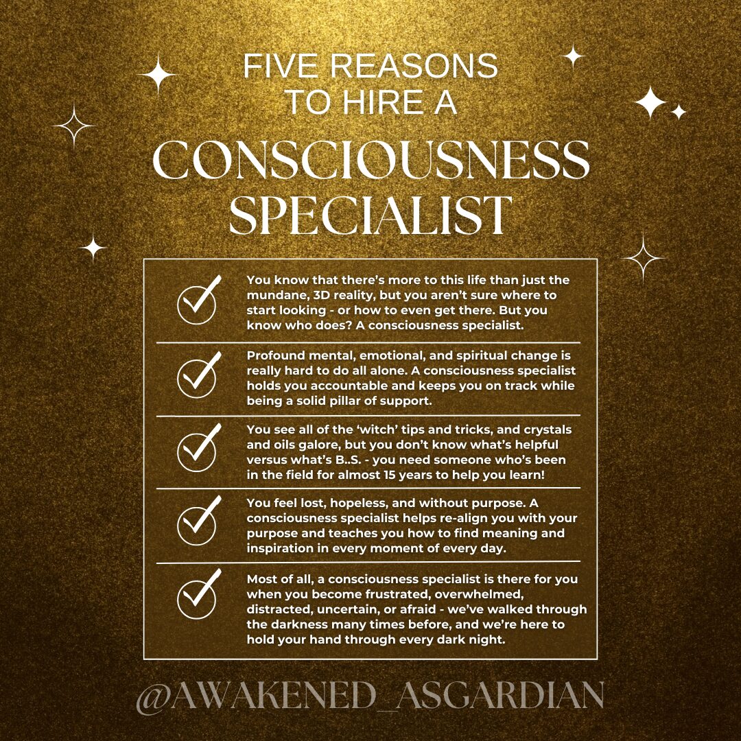 five reasons to hire a consciousness specialist